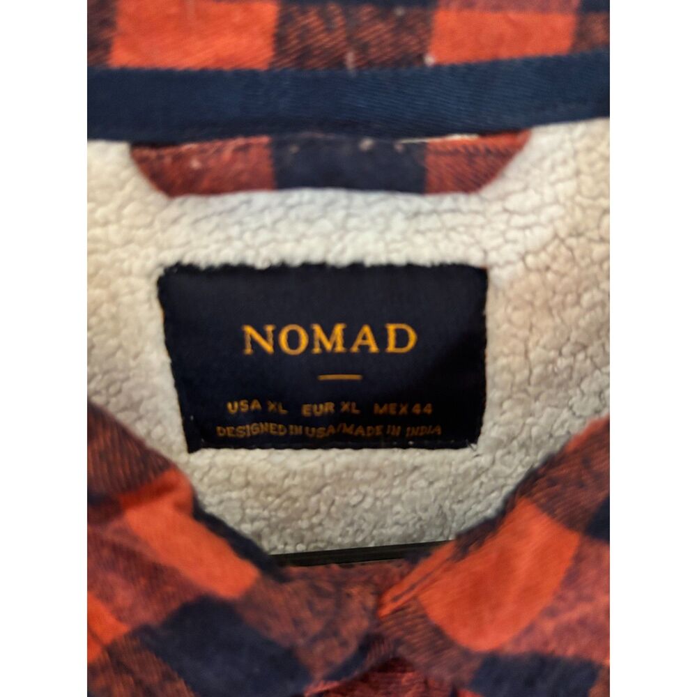Nomad Jacket & Coats Nomad Blue and Orange Buffalo Plaid Sherpa-Lined